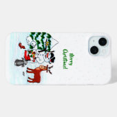 Coques Case-Mate iPhone Joyeux Noël ! Snowman avec amis (Verso (horizontal))