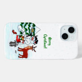 Coques Case-Mate iPhone Joyeux Noël ! Snowman avec amis (Verso (horizontal))