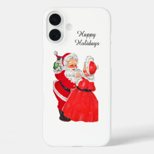 Coques iPhone 16 Plus Joyeux Noël vintage Santa Mme Claus