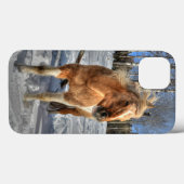 Coques Case-Mate iPhone Joyeux Palomino Pinto Horse et neige (Verso (horizontal))