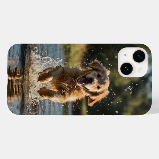 Coques Case-Mate iPhone Joyeux Puppy Splash (Verso (horizontal))