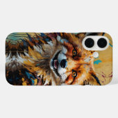 Coques Case-Mate iPhone Joyeux Renard souriant -peinture splatter (Verso (horizontal))