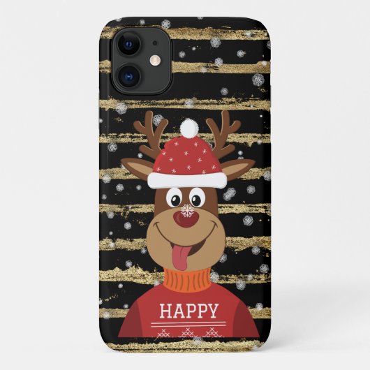Coques Case-Mate iPhone Joyeux rennes dans la neige (Dos)