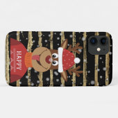 Coques Case-Mate iPhone Joyeux rennes dans la neige (Dos (Horizontal))
