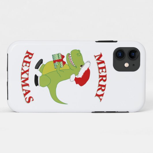 Coques Case-Mate iPhone Joyeux Rexmas T-Rex conception dinosaure (Dos (Horizontal))