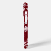 Coques Case-Mate iPhone Joyeux Snowflakes Motif Bourgogne (Verso / Gauche)