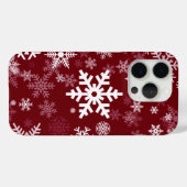 Coques Case-Mate iPhone Joyeux Snowflakes Motif Bourgogne (Verso (horizontal))