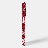 Coques Case-Mate iPhone Joyeux Snowflakes Motif Bourgogne (Verso / Droite)