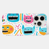 Coques Case-Mate iPhone Joyeux visage de chat et de monstre (Verso (horizontal))