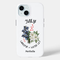 Juillet Mois de naissance Fleur Nom personnalisé