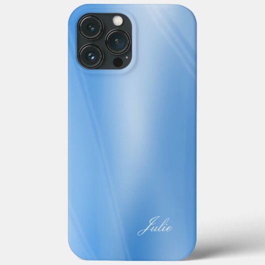 Coques Case-Mate iPhone Julie - Votre nom Modèle, Belles tons Bleus (Verso)