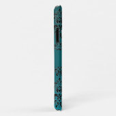 Coques Case-Mate iPhone JUMEAUX TURQUOISE TURQUOISE BLEU DAMASK rouge noir (Dos/Droite)