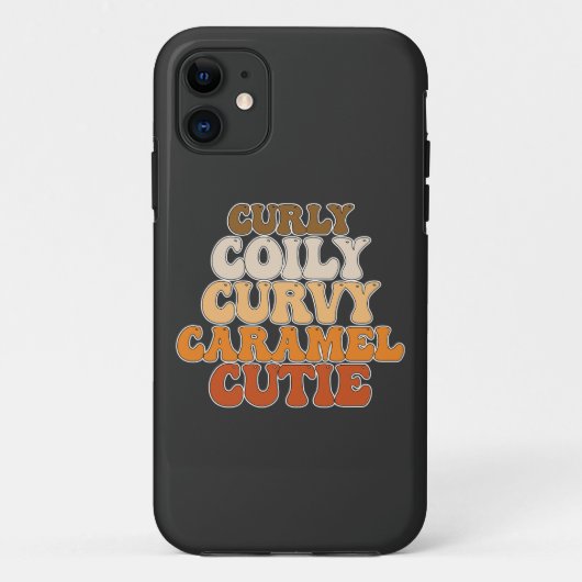 Coques Case-Mate iPhone Juneteenth Bouclée Enroulée Curvy Caramel Chérie (Dos)