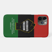 Coques Case-Mate iPhone Juneteeth CÉLÉBRE LA LIBERTÉ Écriture personnalisa (Dos (Horizontal))
