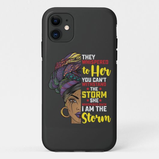 Coques Case-Mate iPhone Junetten Je Suis La Tempête Melanin Black Girl (Dos)
