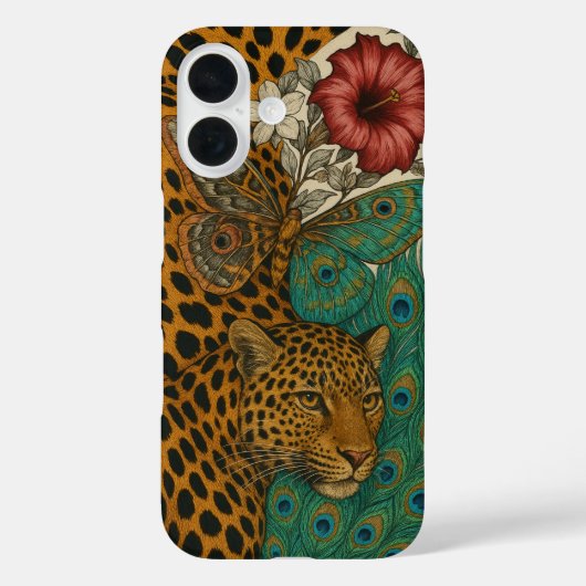 Coques Case-Mate iPhone Jungle Majesty : Leopard & Nature Collage (Verso)