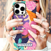 Coques Case-Mate iPhone Jungle Tropical Abstrait Nom Personnalisé