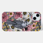 Coques Case-Mate iPhone Jus gris et fleurs (Verso (horizontal))