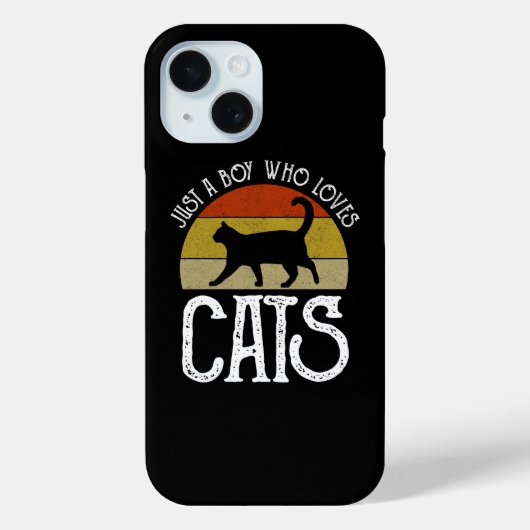 Coques Case-Mate iPhone Just A Boy Who Loves Cats (Verso)