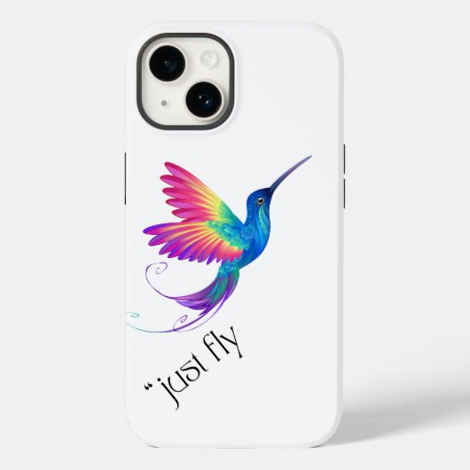 Coques Case-Mate iPhone Just Fly - Vibrant Rainbow Hummingbird Art for Fre (Verso)