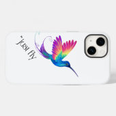 Coques Case-Mate iPhone Just Fly - Vibrant Rainbow Hummingbird Art for Fre (Verso (horizontal))