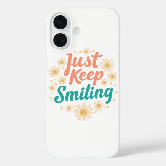 Coques Case-Mate iPhone "Just Keep Smiling" with Cheerful Daisies (Verso)