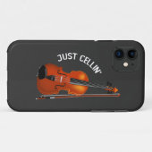 Coques Case-Mate iPhone Juste Cellin' Drôle Chilling Cello Violon (Dos (Horizontal))