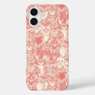 Coques iPhone 16 Plus juste chatons corail rose