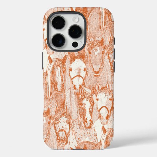 Coques Case-Mate iPhone juste chevaux orange demi perle (Verso)