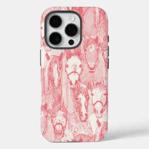 Coques iPhone 16 Pro juste chevaux rose rose demi perle