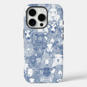 Coques iPhone 16 Pro juste mouton classique bleu blanc