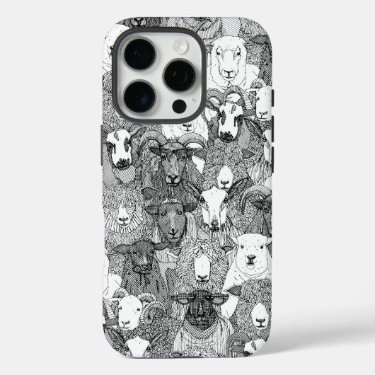 Coques Case-Mate iPhone juste moutons noir blanc (Verso)
