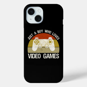 Coque Pour iPhone 15 Juste un garçon qui aime les jeux vidéo