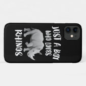 Coques Case-Mate iPhone Juste un garçon qui aime Rhinos animal cadeau (Dos (Horizontal))