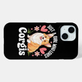 Coques Case-Mate iPhone Juste une fille qui aime les Corgis (Verso (horizontal))
