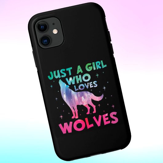 Coques Case-Mate iPhone Juste une fille qui aime les loups aquarelle