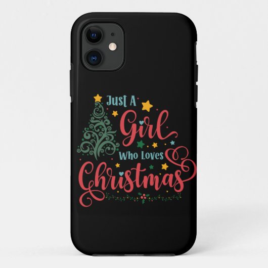 Coques Case-Mate iPhone Juste une fille qui aime Noël Coque-Mate iPhone C (Dos)