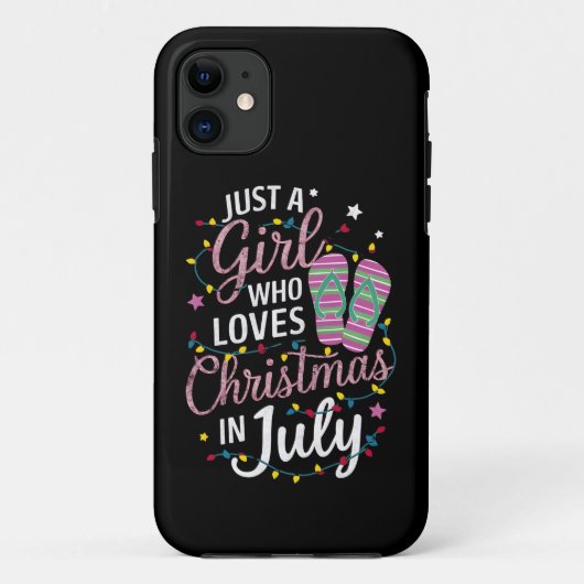 Coques Case-Mate iPhone Juste une fille qui aime Noël en juillet été (Dos)