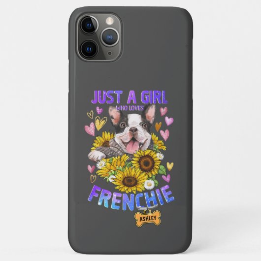 Coques Case-Mate iPhone Juste une jolie fille aime le tournesol bouledogue (Dos)