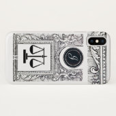 Coques Case-Mate iPhone JUSTICE BUREAU JURIDIQUE, PROCUREUR Monogramme Bla (Dos (Horizontal))