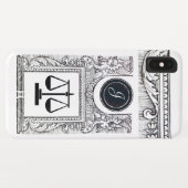 Coques Case-Mate iPhone JUSTICE BUREAU JURIDIQUE, PROCUREUR Monogramme Bla (Dos (Horizontal))