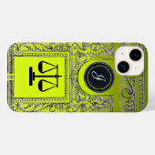 Coques Case-Mate iPhone JUSTICE BUREAU JURIDIQUE, PROCUREUR Monogramme Jau (Verso (horizontal))