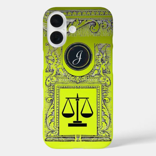 Coques Case-Mate iPhone JUSTICE BUREAU JURIDIQUE, PROCUREUR Monogramme Jau (Verso)