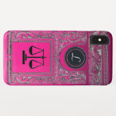Coques Case-Mate iPhone JUSTICE BUREAU JURIDIQUE, PROCUREUR Monogramme ros (Dos (Horizontal))