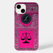 Coques Case-Mate iPhone JUSTICE BUREAU JURIDIQUE, PROCUREUR Monogramme ros (Verso)