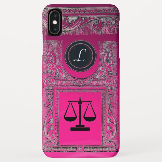Coques Case-Mate iPhone JUSTICE BUREAU JURIDIQUE, PROCUREUR Monogramme ros (Dos)