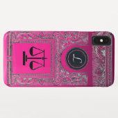 Coques Case-Mate iPhone JUSTICE BUREAU JURIDIQUE, PROCUREUR Monogramme ros (Dos (Horizontal))