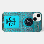 Coques Case-Mate iPhone JUSTICE BUREAU JURIDIQUE, PROCUREUR Monogramme Tur (Verso (horizontal))