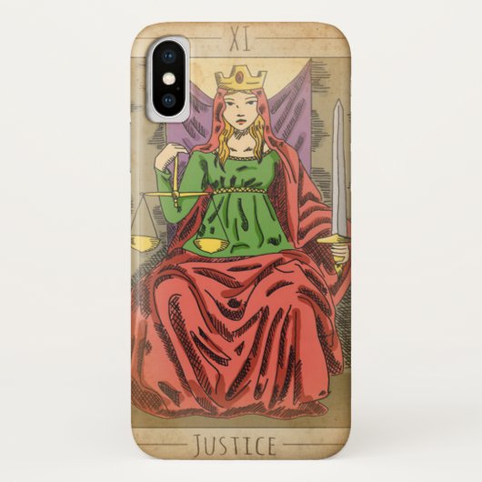 Coques Case-Mate iPhone Justice grand arcana tarot échelles de carte en dé (Dos)