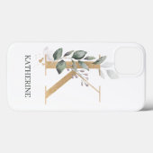 Coques Case-Mate iPhone K Monogramme Floral Personnalisé (Verso (horizontal))